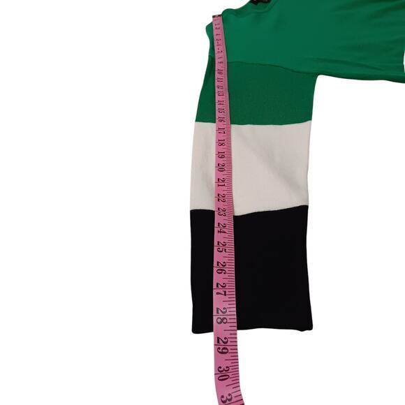 NEW AUGUST SILK Lightweight Sweater Top Cotton‎ Blend Size XL Colorblock Green - Picture 5 of 9